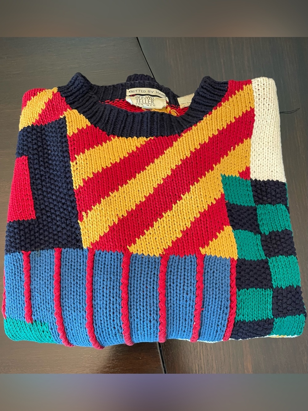 Colorblock Knit Cardigan Sweater - Multicolor